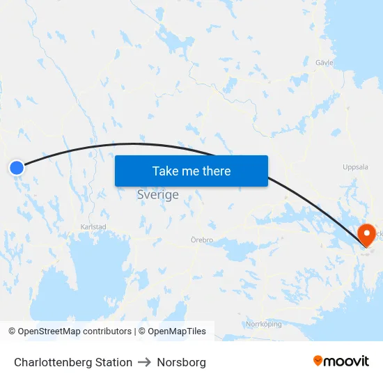 Charlottenberg Station to Norsborg map