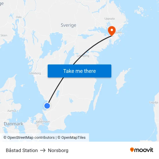 Båstad Station to Norsborg map