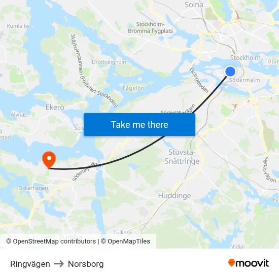 Ringvägen to Norsborg map