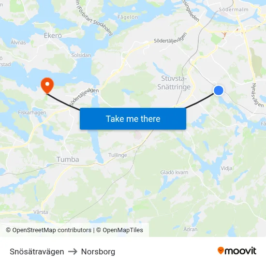 Snösätravägen to Norsborg map