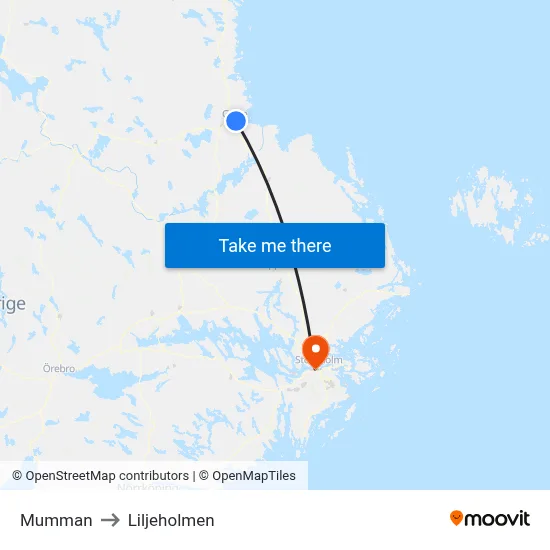 Mumman to Liljeholmen map