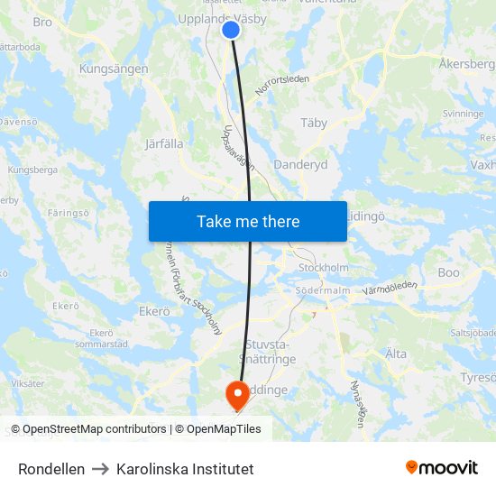 Rondellen to Karolinska Institutet map
