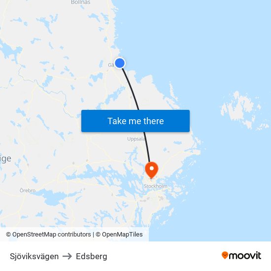 Sjöviksvägen to Edsberg map