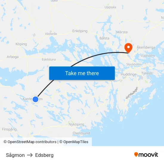 Sågmon to Edsberg map
