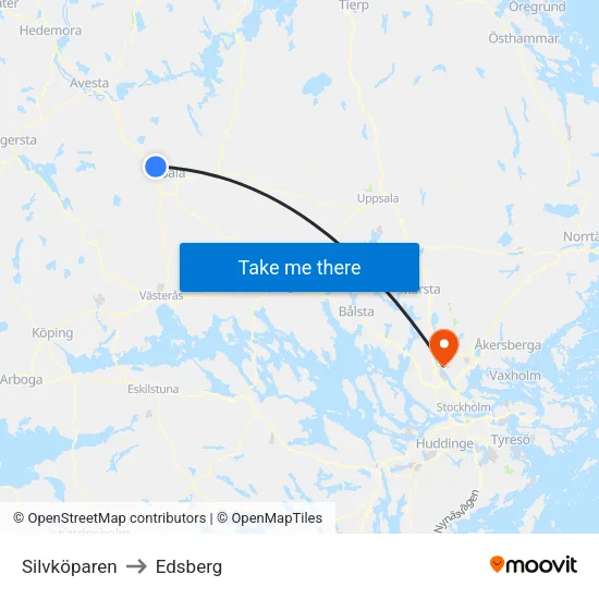 Silvköparen to Edsberg map
