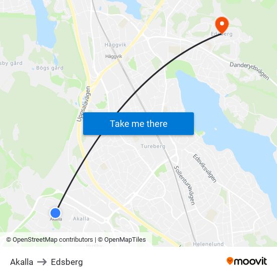 Akalla to Edsberg map