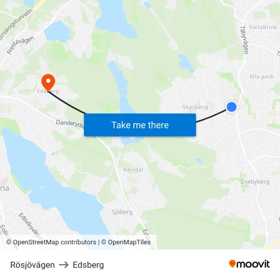 Rösjövägen to Edsberg map