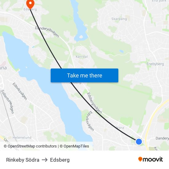 Rinkeby Södra to Edsberg map