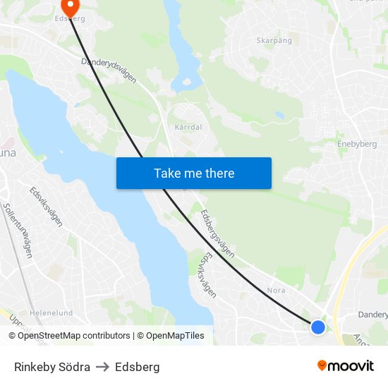 Rinkeby Södra to Edsberg map