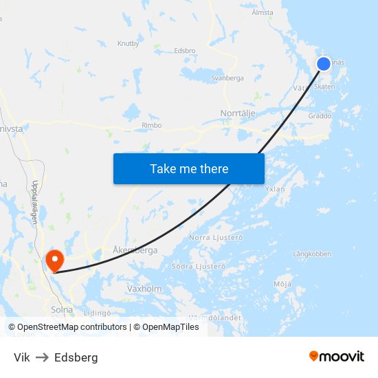 Vik to Edsberg map