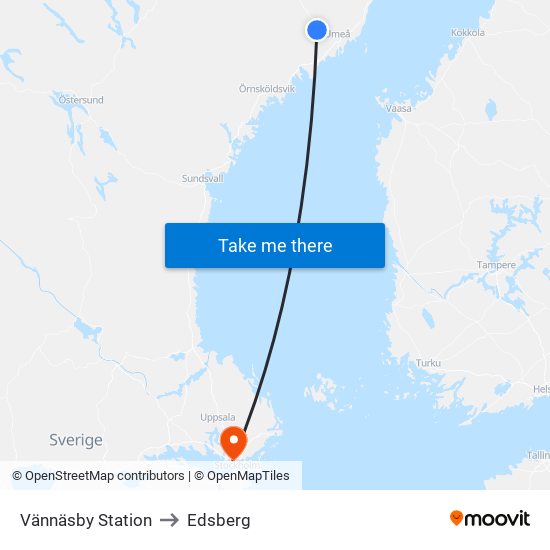 Vännäsby Station to Edsberg map