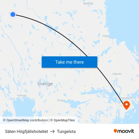 Sälen Högfjällshotellet to Tungelsta map