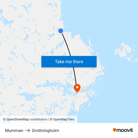 Mumman to Drottningholm map