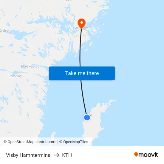 Visby Hamnterminal to KTH map