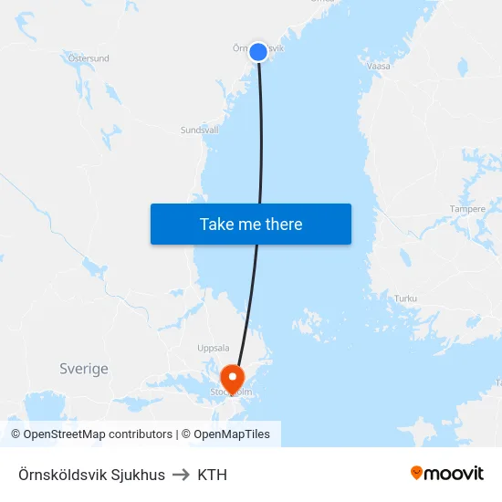 Örnsköldsvik Sjukhus to KTH map