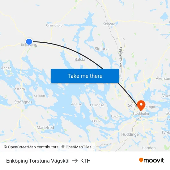 Enköping Torstuna Vägskäl to KTH map