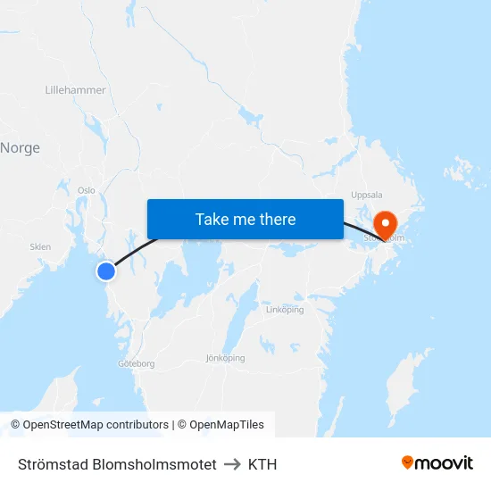 Strömstad Blomsholmsmotet to KTH map