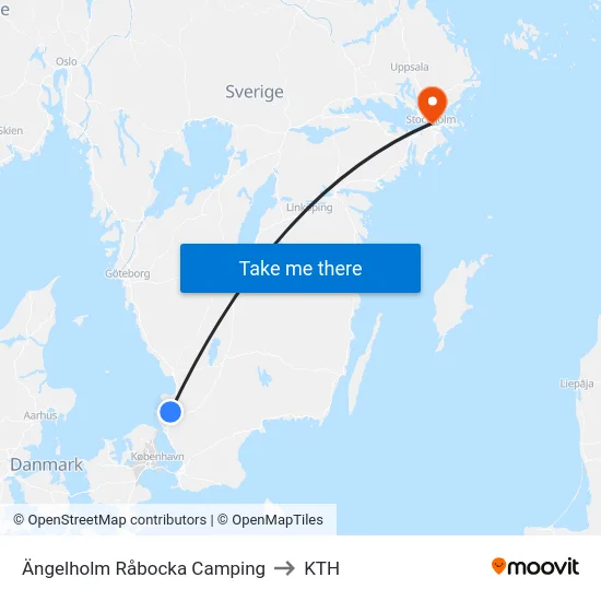 Ängelholm Råbocka Camping to KTH map