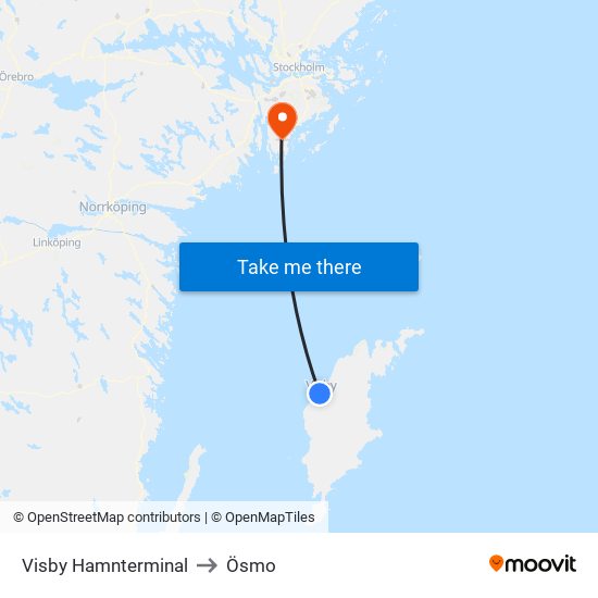 Visby Hamnterminal to Ösmo map