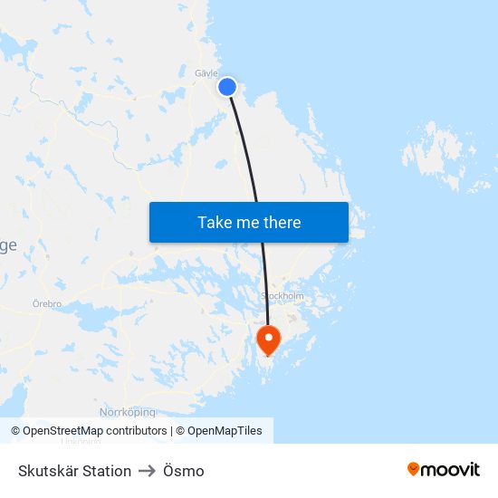 Skutskär Station to Ösmo map