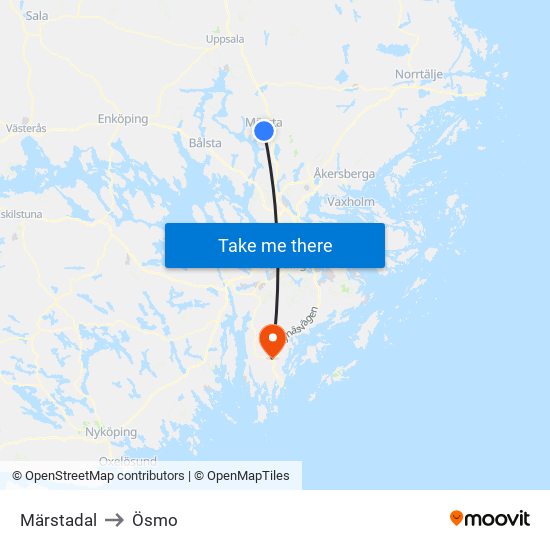 Märstadal to Ösmo map