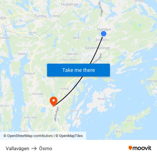 Vallavägen to Ösmo map