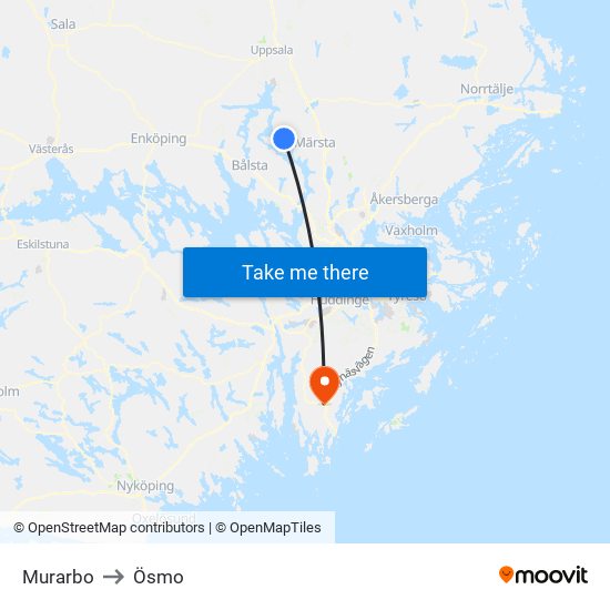 Murarbo to Ösmo map