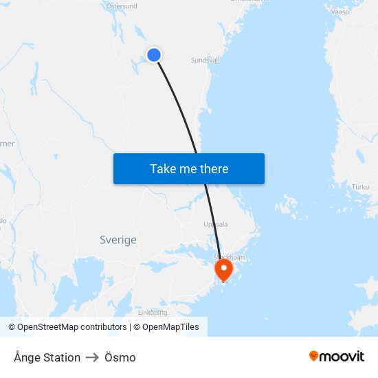 Ånge Station to Ösmo map