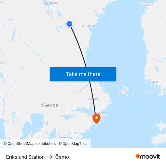 Erikslund Station to Ösmo map