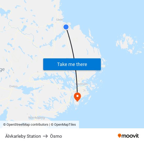 Älvkarleby Station to Ösmo map