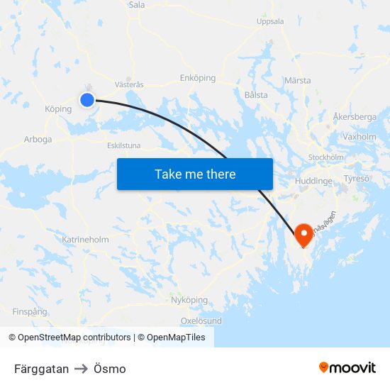 Färggatan to Ösmo map