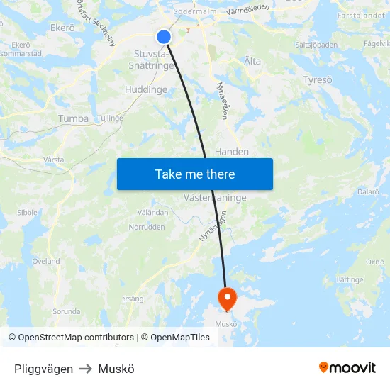 Pliggvägen to Muskö map