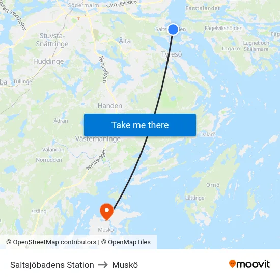Saltsjöbadens Station to Muskö map