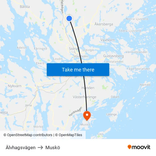 Älvhagsvägen to Muskö map