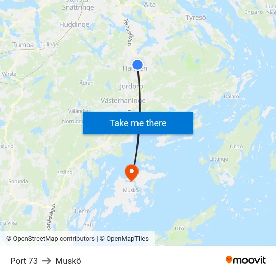 Port 73 to Muskö map