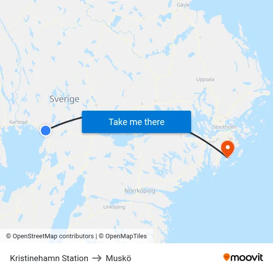 Kristinehamn Station to Muskö map
