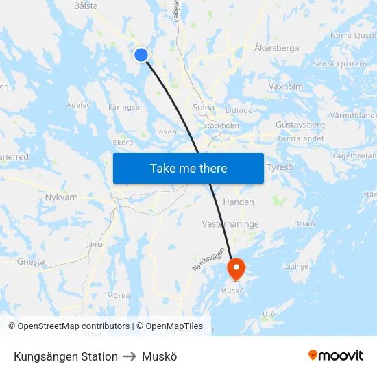 Kungsängen Station to Muskö map