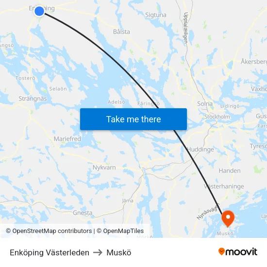 Enköping Västerleden to Muskö map