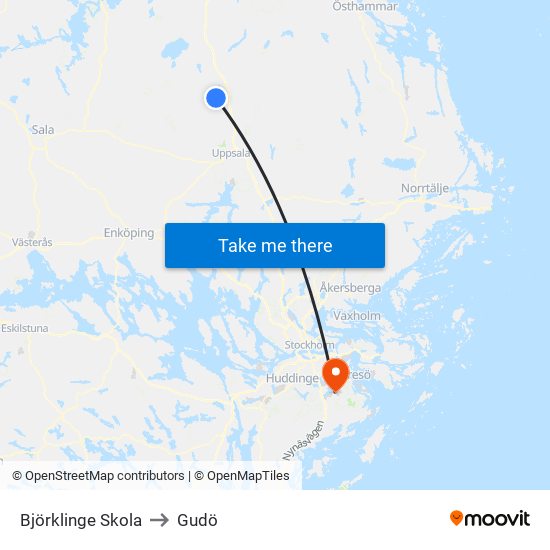 Björklinge Skola to Gudö map
