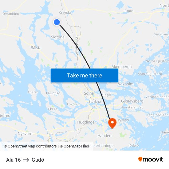 Ala 16 to Gudö map