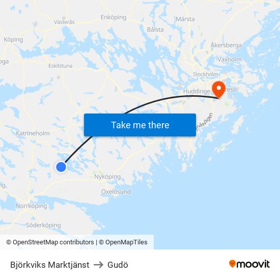 Björkviks Marktjänst to Gudö map