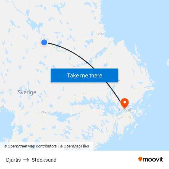 Djurås to Stocksund map