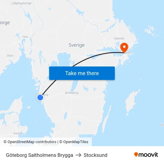 Göteborg Saltholmens Brygga to Stocksund map