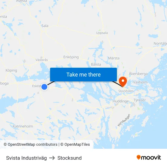 Svista Industriväg to Stocksund map