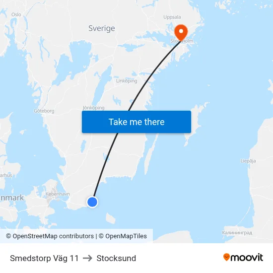 Smedstorp Väg 11 to Stocksund map