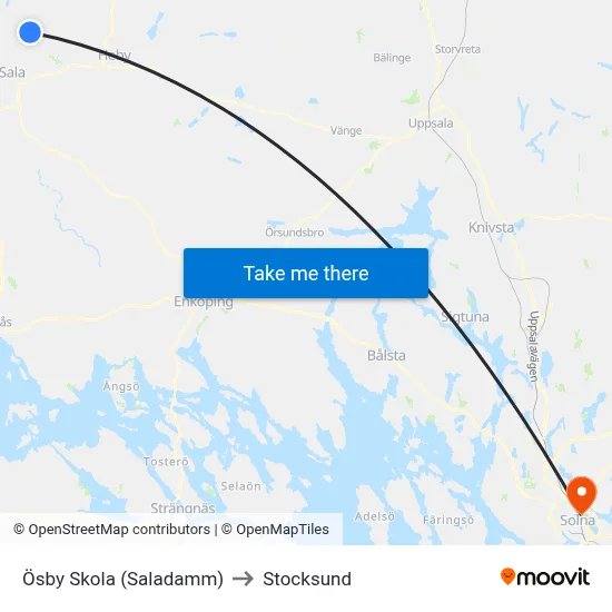 Ösby Skola (Saladamm) to Stocksund map