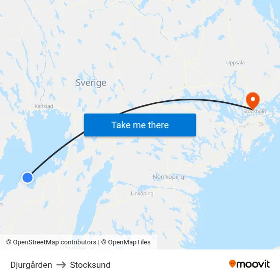 Djurgården to Stocksund map