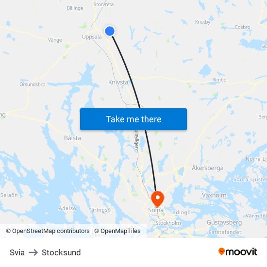 Svia to Stocksund map