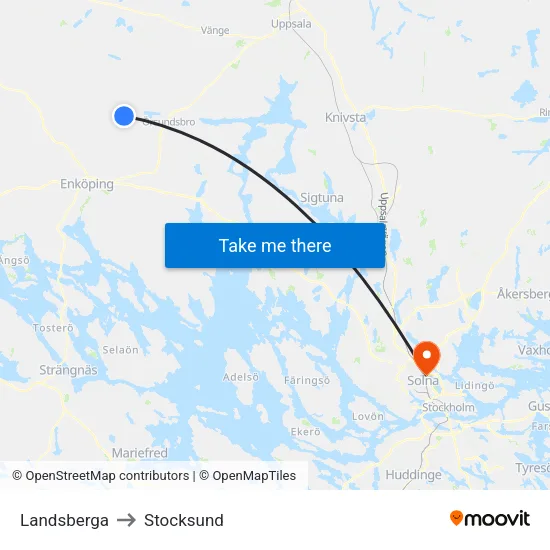 Landsberga to Stocksund map
