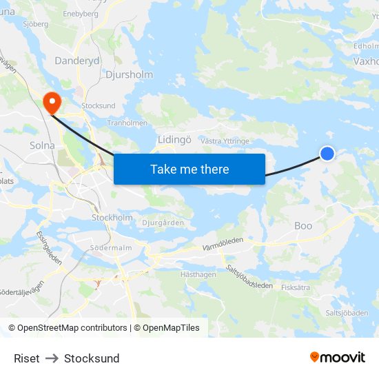 Riset to Stocksund map